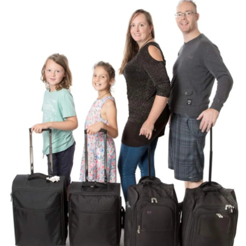 us standing with our 4 cases